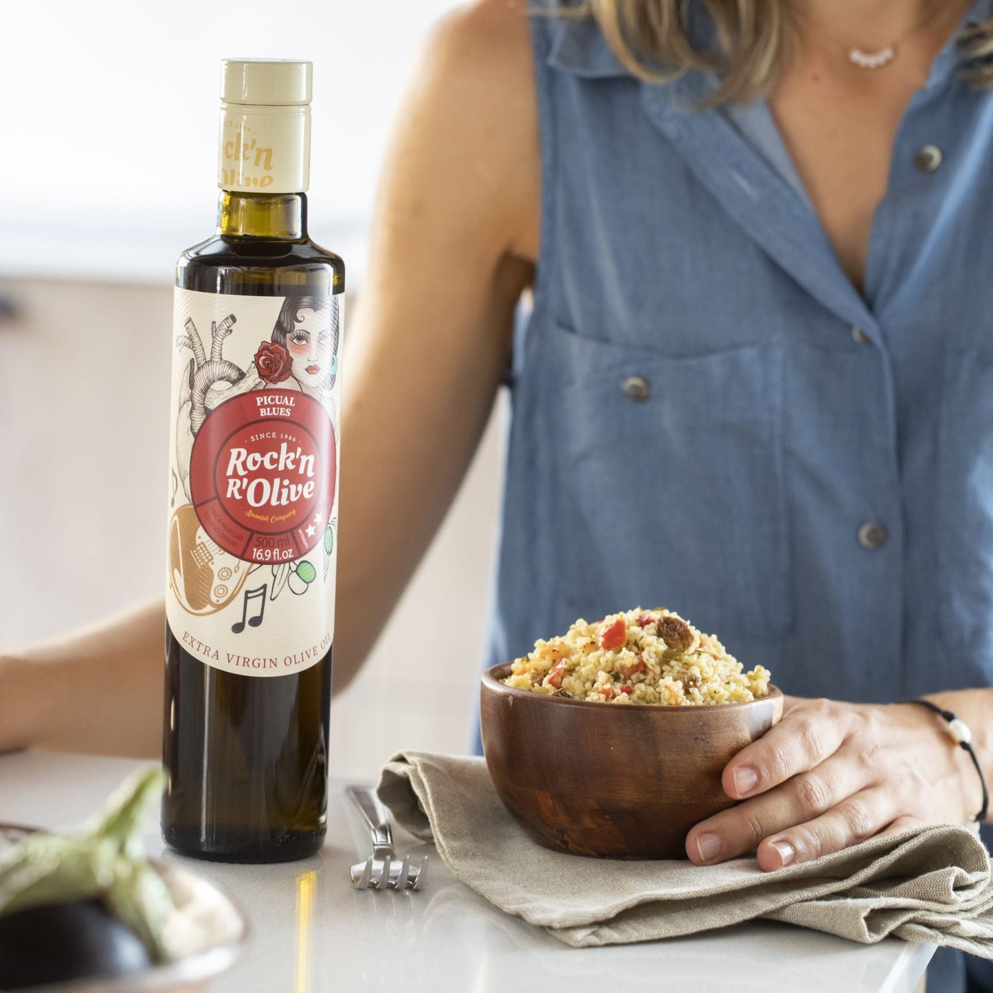 Ypač tyras alyvuogių aliejus Rock’n R’Olive Piqual ir Arbequina